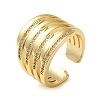 Brass Micro Pave Cubic Zirconia Open Cuff Ring RJEW-Q805-01G-1