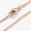 Brass Round Snake Chain Necklaces LS-MAK-L009-08RG-1
