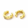 Star Rack Plating Brass Micro Pave Cubic Zirconia Cuff Earrings for Women EJEW-H091-26G-2