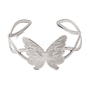 Butterfly 304 Stainless Steel Cuff Bangles for Women BJEW-A155-01P-4