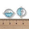 Brass Micro Pave Clear Cubic Zirconia Connector Charms LS-KK-S367-17B-3