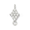 Brass Micro Pave Clear Cubic Zirconia Connector Charms LS-KK-Z094-08P-03-1