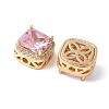 Brass Micro Pave Cubic Zirconia Beads KK-A253-20G-01-2