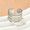 304 Stainless Steel Double Color Cuff Rings RJEW-S635-01GP-B-2