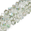 Electroplate Transparent Glass Beads Strands EGLA-N002-29-C03-1
