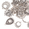 60Pcs 10 Styles Tibetan Style Alloy Cabochon Connector Settings TIBE-CJ0001-14-4