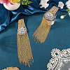 2Pcs Felt & Iron & Rhinestone Tassel Epaulette AJEW-CN0007-74C-G-4