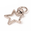 Star Shape Zinc Alloy Swivel Lobster Clasps IFIN-WH0053-02P-2