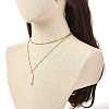 Bullet Natural Gemstone Pendant Necklaces Set for Girl Women NJEW-JN03670-5
