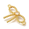 Rack Plating Brass Pave Clear Cubic Zirconia Bowknot Connector Charms KK-I716-29G-2