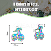 18Pcs 3 Colors Ion Plating(IP) 304 Stainless Steel Pendants STAS-DC0014-08-2