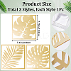 3Pcs Leaf Acrylic Mirror-Like Wall Stickers DIY-WH0304-722B-2