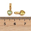 12Pcs 304 Stainless Steel with Cubic Zirconia Charms STAS-G359-02G-3