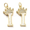 Brass Micro Pave Clear Cubic Zirconia Pendants KK-G498-01I-02-1