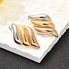 304 Stainless Steel Two Tone Stud Earrings EJEW-F355-04M-04-4