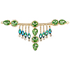 1Pc Flower Brass Rhinestone Ornament Accessories OHAR-FG0001-03-1