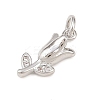 Brass Micro Pave Clear Cubic Zirconia Charms KK-G544-06P-01-2