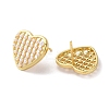 Rack Plating Brass Heart Stud Earring EJEW-H099-12G-2