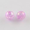 Bubblegum AB Color Transparent Crackle Acrylic Round Beads CACR-R011-20mm-02-1
