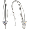 2 Pairs Rhodium Plated 925 Sterling Silver Micro Pave Cubic Zirconia Earring Hooks STER-BBC0007-09-1