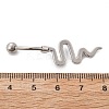 Alloy Rhinestone Snake Curved Barbell Belly Rings LS-AJEW-R007-03P-04-5