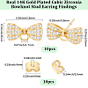 5 Pairs Rack Plating Brass Micro Pave Cubic Zirconia Earring Findings KK-BBC0027-84-2