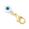 10Pcs Flat Round Handmade Evil Eye Lampwork Pendant Decorations HJEW-JM03489-04-5