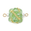 Glass Beaded Round Sphere Links PALLOY-MZ00874-02-1