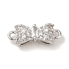 Brass Pave Clear Cubic Zirconia Connector Charms KK-G499-14P-1