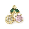 Brass Micro Pave Cubic Zirconia Pendants KK-P290-02B-G-1