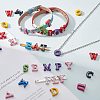 Spray Painted Zinc Alloy Slide Charms ALRI-WH0005-13B-4