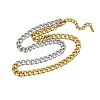 7.5MM Two Tone 304 Stainless Steel Cuban Link Chain Necklaces NJEW-L470-02GP-2
