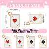 100Pcs 4 Styles Rack Plating Alloy Charms FIND-DR0002-22-2
