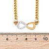 304 Stainless Steel with Polymer Clay Rhinestones Infinity Pendant Necklaces for Women NJEW-Z065-04G-5
