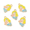 Light Gold Plated Alloy Pendants ENAM-T016-38LG-3