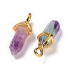 Natural Colorful Fluorite Pointed Pendants G-K329-68G-3