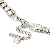 Non-Tarnish 304 Stainless Steel Rectangle & Round Ball Link Chain Necklaces NJEW-S431-03P-3
