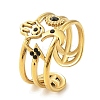 Ion Plating(IP) 304 Stainless Steel Open Cuff Ring for Women RJEW-F166-01G-02-1