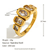 316L Surgical Stainless Steel with Clear Cubic Zirconia Finger Rings WGB9731-01-3