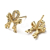 Rack Plating Brass Bowknot Stud Earrings with Cubic Zirconia EJEW-D063-10G-2