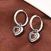 316 Surgical Stainless Heart Hoop Earrings EJEW-C160-16-1
