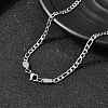 3.8MM 304 Stainless Steel Figaro Chain Necklaces for Women NJEW-B134-02B-P-3