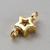 Light Gold Plated Brass Pave Cubic Zirconia Connector Charms KK-CJC0001-43KCG-05-2