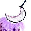 Moon Woven Net/Web with Feather Pendant Decoration HJEW-I013-03-4