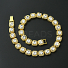 1Pc Zinc Alloy Pave Square Clear Glass Tennis Necklaces for Womem NJEW-SP0001-07G-6