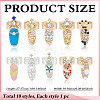 10Pcs 10 Styles Alloy Women Fingernail Rings MRMJ-ME0001-22-2
