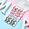 PVD Vacuum Plating 201 Stainless Steel Enamel Hoop Earrings EJEW-Q002-07G-1