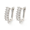 Rack Plating Brass Micro Pave Cubic Zirconia Hoop Earring Findings EJEW-C102-19P-1