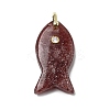Natural & Synthetic Mixed Gemstone Pendants KK-D021-05G-2