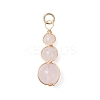 Natural Green Aventurine & Rose Quartz & Amethyst & White Jade & Carnelian & Quartz Round Beaded Pendants PALLOY-JF04700-2